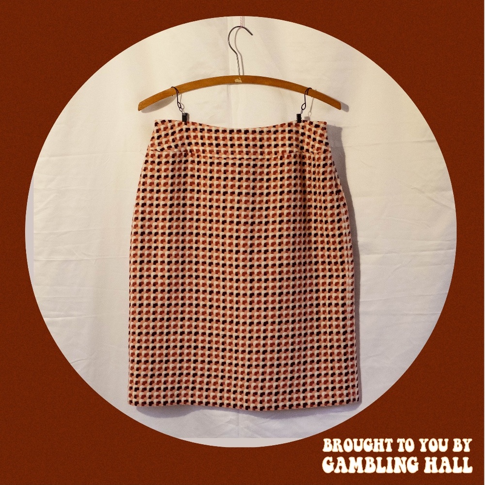 vintage geometric patterned wool skirt